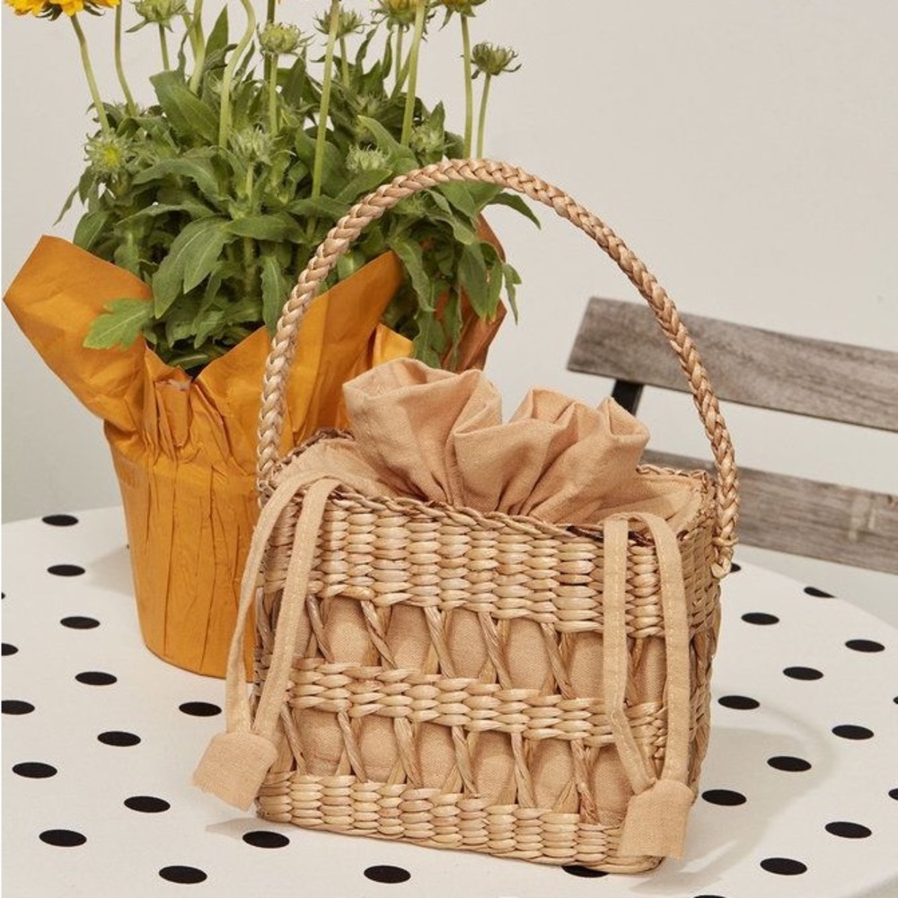 Reformation Open Weave Box Bag